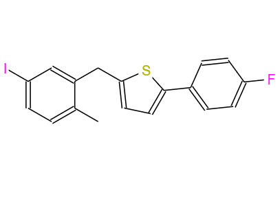 CAS：898566-17-1，英文名稱：2-(4-Fluorophenyl)-5-[(5-iodo-2-methylphenyl)methyl]thiophene 