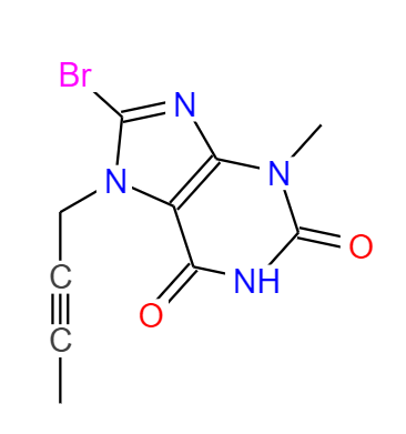 CAS：666816-98-4，中文名稱：8-溴-7-(2-丁炔基)-3-甲基黃嘌呤 英文名稱：3-Methyl-7-(2-butyn-1-yl)-8-bromoxanthine 