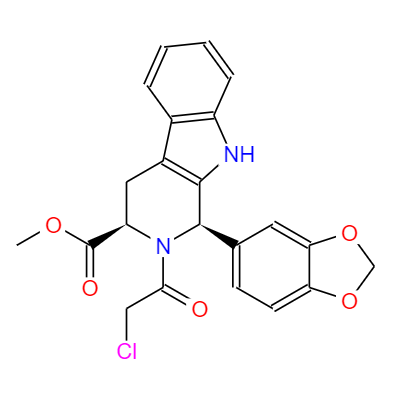 CAS：171489-59-1,中文名稱：(1R,3R)-1-(1,3-苯并二氧戊環(huán)-5-基)-2-(氯乙酰基)-2,3,4,9-四氫-1H-吡啶并[3,4-B]吲哚-3-羧酸甲酯