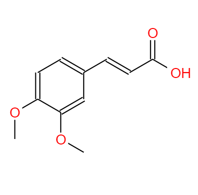 CAS：2316-26-9,中文名稱：3,4-二甲氧基肉桂酸 英文名稱：3,4-Dimethoxycinnamic acid 