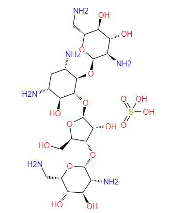 CAS： 1405-10-3，中文名稱： 硫酸新霉素 英文名稱：Neomycin sulfate 
