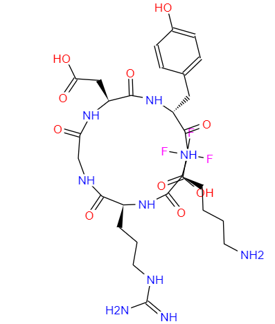 CAS： 250612-42-1，中文名稱： Cyclic Arg-Gly-Asp-D-Tyr-Lys 