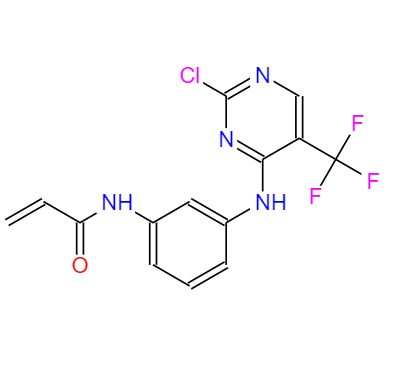 CAS： 1374507-25-1，英文名稱：N-(3-((2-Chloro-5-(trifluoromethyl)pyrimidin-4-yl)amino)phenyl)acrylamide 