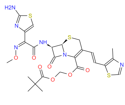 CAS： 117467-28-4，中文名稱： 頭孢妥侖匹酯；頭孢妥侖酯 英文名稱：Cefditoren Pivoxi 