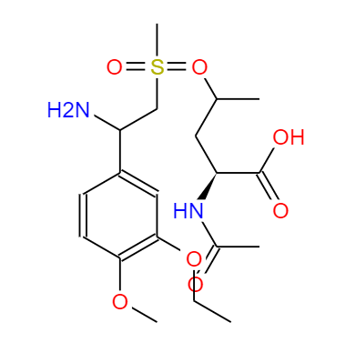 CAS： 608141-43-1，中文名稱： (S)-1-(3-乙氧基-4-甲氧基苯基)-2-(甲基磺?；?乙胺N-乙?；?L-亮氨酸鹽 