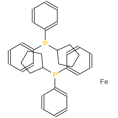 CAS： 12150-46-8，中文名稱(chēng)： 1,1'-雙(二-苯基膦基)二茂鐵 英文名稱(chēng)：1,1'-Bis(diphenylphosphino)ferrocene 