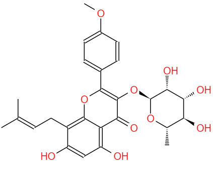 CAS： 113558-15-9，中文名稱： 寶霍苷I 英文名稱：baohuoside I 