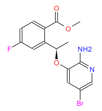 CAS： 1454848-00-0，中文名稱： 甲基(R)-2-(1-((2-氨基-5-溴吡啶-3-氧乙基)-4-氟苯甲酸