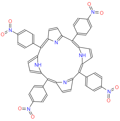 CAS： 22843-73-8，中文名稱： 5,10,15,20-四(4-硝基苯基)卟啉 英文名稱：5,10,15,20-Tetrakis(4-nitrophenyl)porphyrin 