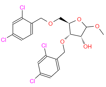 CAS： 636581-81-2，英文名稱：Methyl 3,5-di-O-(2,4-dichlorobenzyl)-D-ribofuranoside 