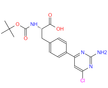 CAS：1033804-86-2，中文名稱：(S)-3-[4-(2-氨基-6-氯嘧啶-4-基)苯基]-2-[(叔丁氧羰基)氨基]丙酸