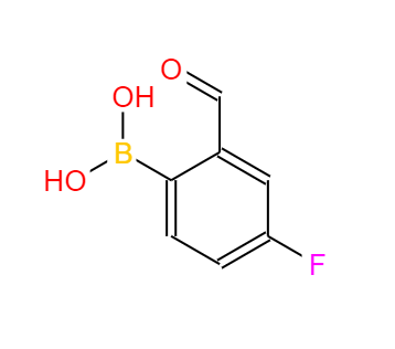CAS： 825644-26-6，中文名稱： 4-氟-2甲?；脚鹚?英文名稱：Boronic acid, (4-fluoro-2-formylphenyl)- 