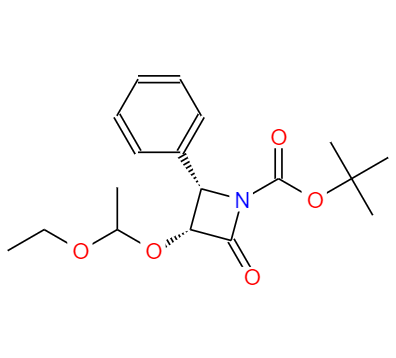 CAS： 201856-57-7，中文名稱： (3R,4S)-3-(1-乙氧乙氧基)-2-氧-4-苯基-吖丁啶羧酸叔丁基酯