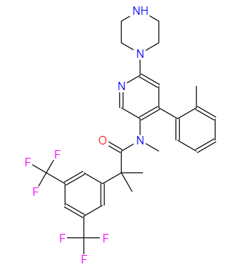 CAS： 290296-72-9，中文名稱(chēng)： N-脫甲基奈妥吡坦 英文名稱(chēng)：N-desmethyl netupitant 