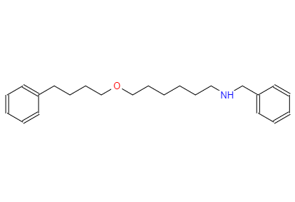  CAS： 97664-55-6，中文名稱： 6-芐基氨基-1-(4’-苯基丁氧基)己烷 英文名稱：Benzenemethanamine,N-[6-(4-phenylbutoxy)hexyl]-