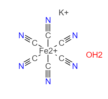 CAS： 14459-95-1，中文名稱： 亞鐵氰化鉀,三水合物 英文名稱：Potassiumferrocyanidetrihydrate 