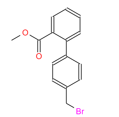 CAS： 114772-38-2，中文名稱： 4'-溴甲基-2-甲酸甲酯聯(lián)苯 英文名稱：Methyl 4'-bromomethyl biphenyl-2-carboxylate
