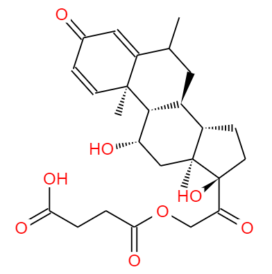  CAS： 2921-57-5，中文名稱： 甲基潑尼松龍琥珀酸酯 英文名稱：Meprednisone hemisuccinate