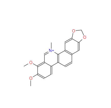 CAS： 34316-15-9，中文名稱： 白屈菜紅堿 英文名稱：Chelerythrine 