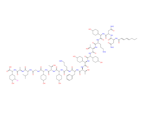 CAS： 76168-82-6，中文名稱： 雷莫拉寧 英文名稱：Ramoplanin 