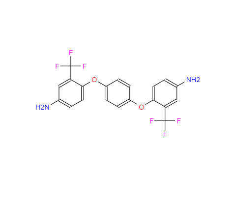 CAS： 94525-05-0，中文名稱(chēng)： 1,4-雙(4-氨基-2-三氟甲基苯氧基)苯 英文名稱(chēng)：1,4-Bis(4-amino-2-trifluoromethylphenoxy)benzene 