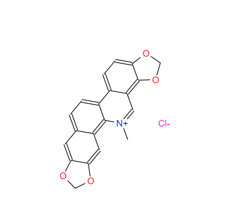 CAS： 5578-73-4，中文名稱： 鹽酸血根堿;氯化血根堿 英文名稱：Sanguinarine 
