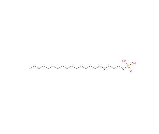 CAS： 87746-71-2，中文名稱： 3-(十六烷氧基)丙基二氫磷酸酯 英文名稱：3-(Hexadecyloxy)propyl dihydrogen phosphate 