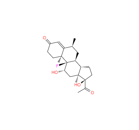 CAS： 378-36-9，英文名稱：6α-Methyl-9α-fluoro-11β,17α-dihydroxyprogesterone 