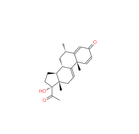 CAS： 110664-42-1，中文名稱： 17α- 羥基 -6α- 甲基-1,4,9(11)-三烯孕甾-3,20-二酮