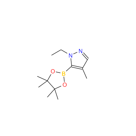 CAS： 1047636-01-0，英文名稱：1-ethyl-4-methyl-5-(4,4,5,5-tetramethyl-1,3,2-dioxaborolan-2-yl)-1H-pyrazole 