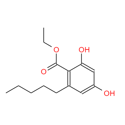  CAS：38862-65-6，中文名稱：2,4-二羥基-6-戊基苯甲酸乙酯， 英文名稱：Benzoic acid, 2,4-Dihydroxy-6-pentyl-, ethyl ester