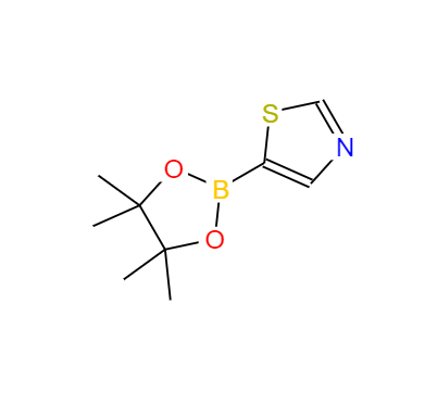 CAS：1086111-09-2，中文名稱(chēng)：5-(4,4,5,5-四甲基-1,3,2-二惡硼烷-2-基)噻唑 