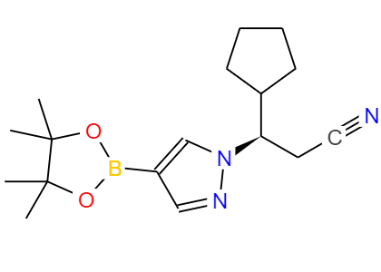 CAS：1146629-84-6，中文名稱(chēng)：(BETAR)-BETA-環(huán)戊基-4-(4,4,5,5-四甲基-1,3,2-二氧雜硼雜環(huán)戊烷-2-基)-1H-吡唑-1-丙腈