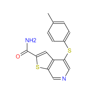 CAS：251992-66-2，4-(p-甲苯基硫)噻吩并[2,3-c]吡啶-2-甲酰胺