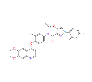 CAS：1361030-48-9，N-(4-((6,7-二甲氧基喹啉-4-基)氧基)-3-氟苯基)-4-乙氧基-1-(4-氟-2-甲基苯基)-1H-吡唑-3-甲酰胺